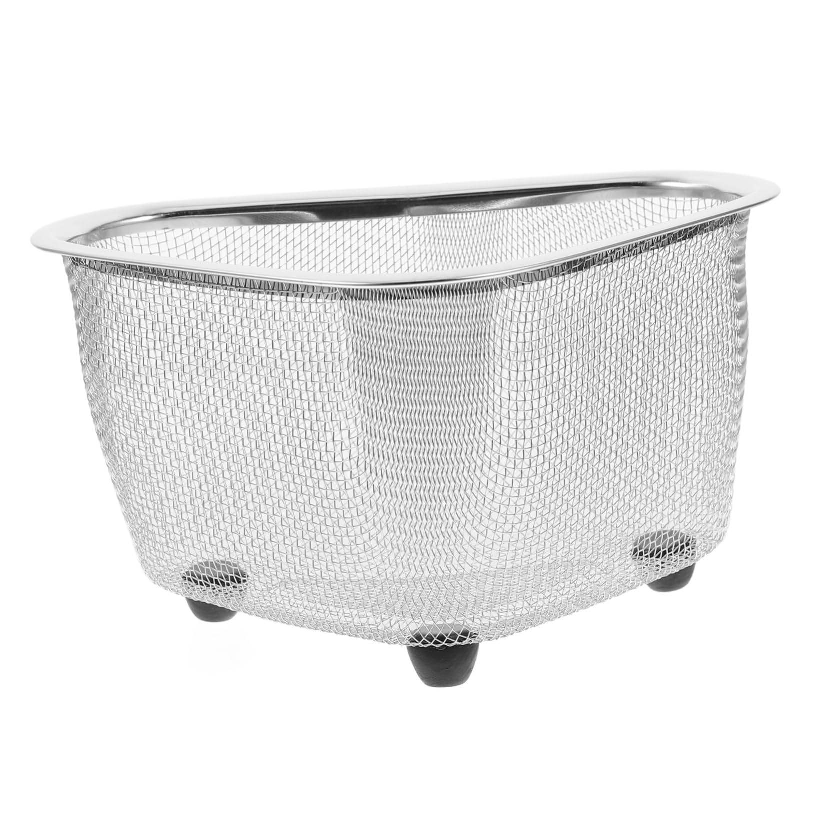 Garneck 1pc Sink Corner Storage Basket Draining Dish Rack for Kitchen Space Saving Design Multi Functional Mesh Strainer for Food Scraps for Home Restaurant and Hotel Use