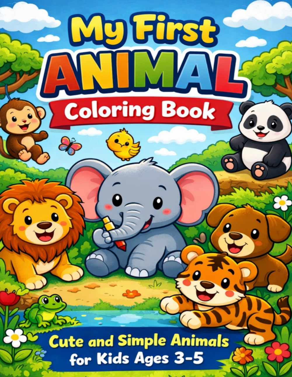 My First Animal Coloring Book: Cute and Simple Animals for Kids Ages 3–5