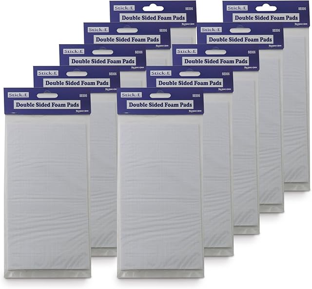 STICK-E Double Sided Foam 5mm Squares, 11,520 pcs (1,152 x 10 Packs)
