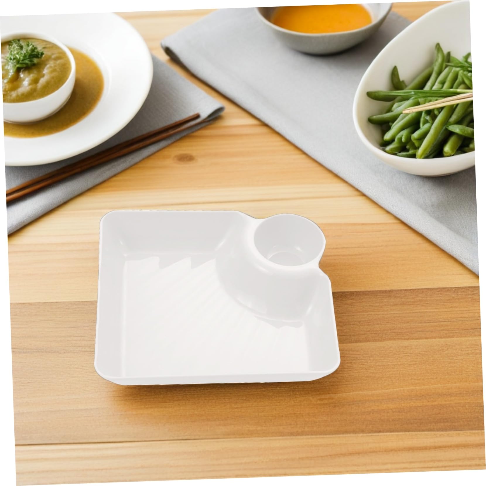 ULTECHNOVO 6 Stücke Rechteckiger Snackteller Mit Unterteilungen Dip-serviertablett Geteilte Snackschale Für Vorspeisenteller Salat-dessert-teller Trockenfrüchte-snack-teller Chips Und Dip-