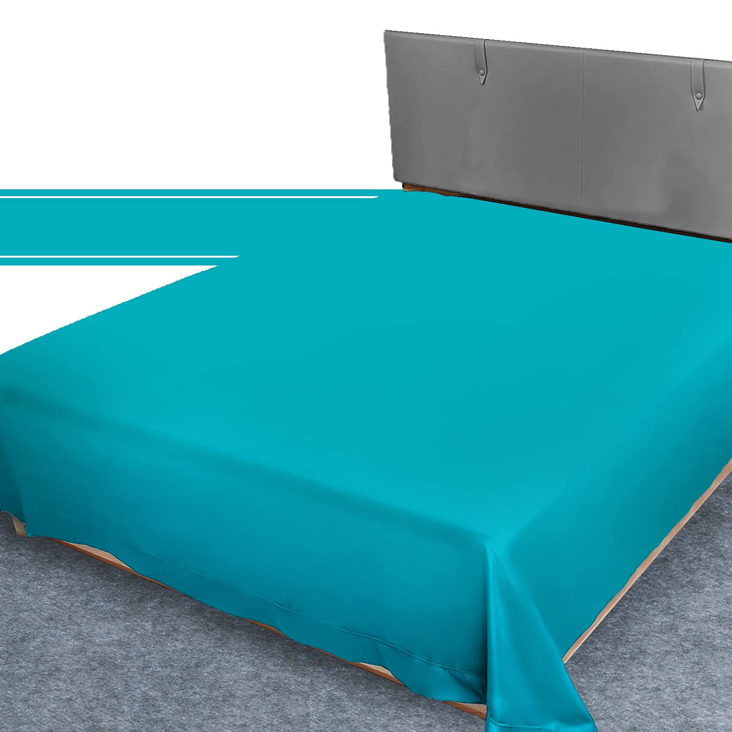 Supreme Flat Sheet King Size, Comfy Percale Bed Shit Non Iron Bedsheet, Teal Bedshit Polycotton Fabric Bedding