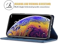 Vista 3 de QLTYPRI Funda para iPhone XR, funda de piel sintética de alta calidad, parachoques de TPU con soporte para tarjetas, atril, absorción magnética
