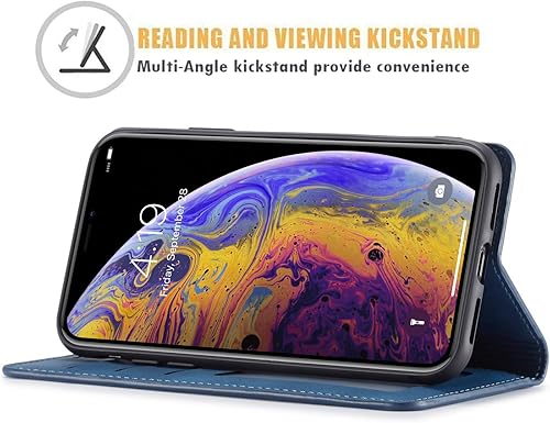 Miniatura 3 de QLTYPRI Funda para iPhone XR, funda de piel sintética de alta calidad, parachoques de TPU con soporte para tarjetas, atril, absorción magnética
