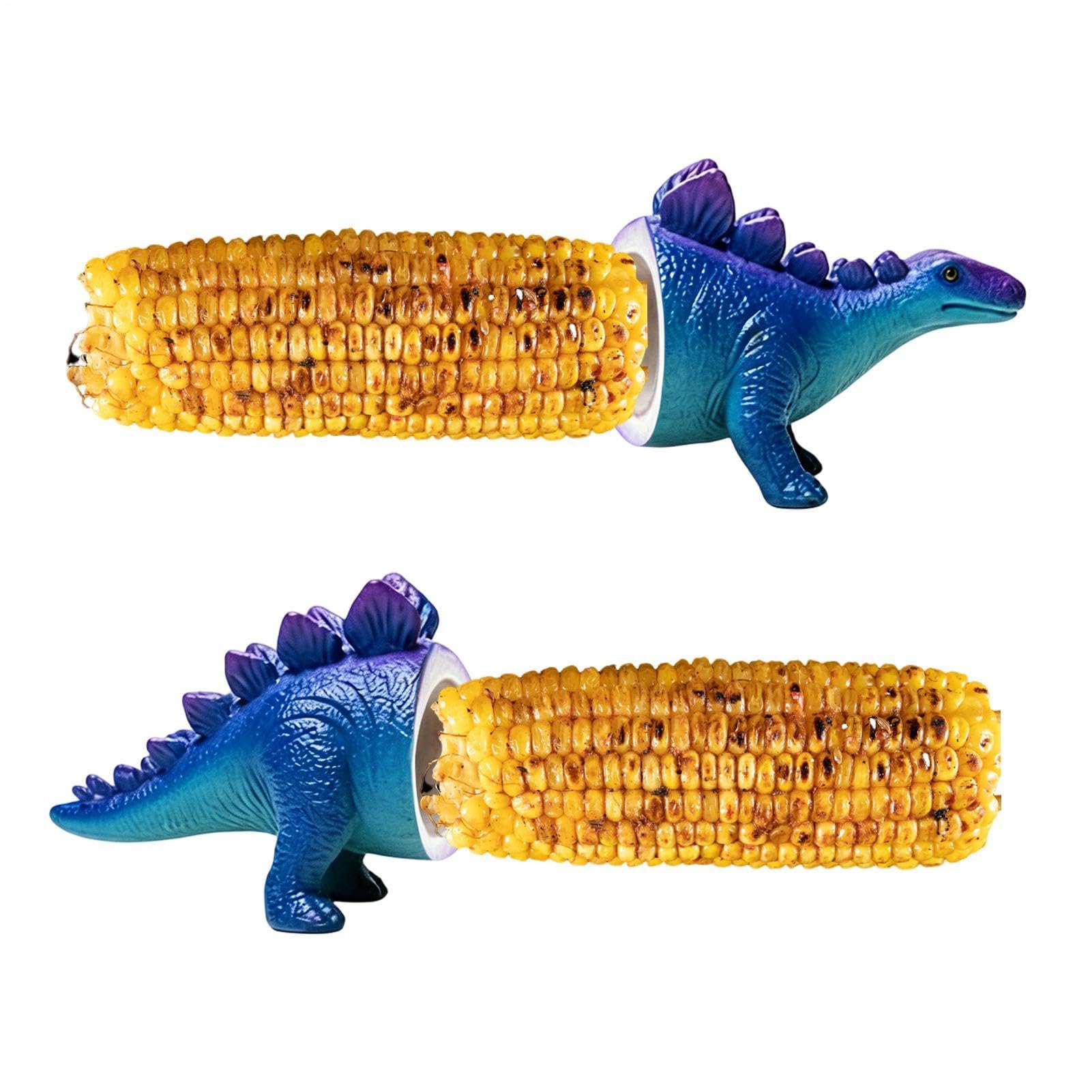 Soporte para mazorcas de maíz de dinosaurio resistente al calor y pinchos de barbacoa