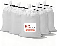 VEVOR Heavy Duty Sandbags 50 Pack 14x26" Empty Polypropylene Bags, 1600Hr UV Protection, 50Lbs Flood Barrier with Tie Strings