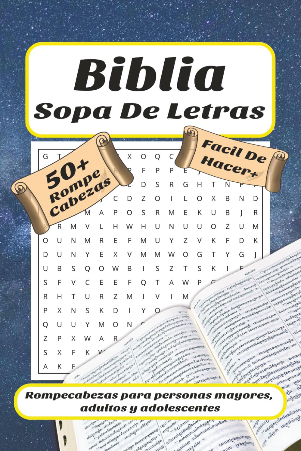 Biblia - Libro de Sopas de Letras: Sopas de Letras Impreso de Forma Fácil de Leer, Sobre la Biblia, Fé, Inspiración y Más | 6x9 pulgadas, 110 páginas ... para Vacaciones, Días Festivos y Tiempo Libre