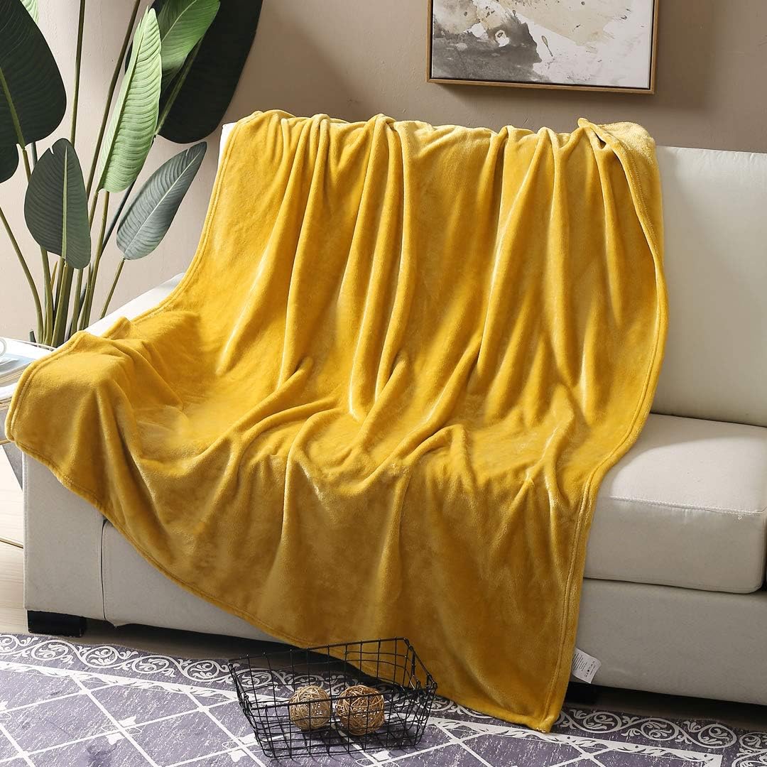 Oaken-Cat Ginger Yellow Flannel Blanket Throw Size - Lightweight All Season Bed Blanket Soft Plush Throw Blanket fit Couch Sofa, 50"x60"