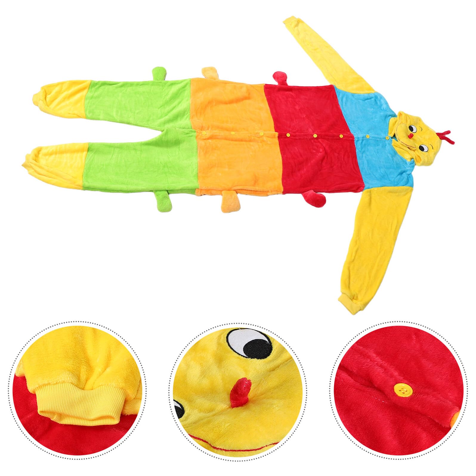 Gatuida Plüschige Caterpillar Onesie Pyjama aus Flauschigem Flanell Warme Halloween Schlafanzug für Erwachsene Kuschelige Hauskleidung für Herbst und Winter für Festliche Zusammenkünfte