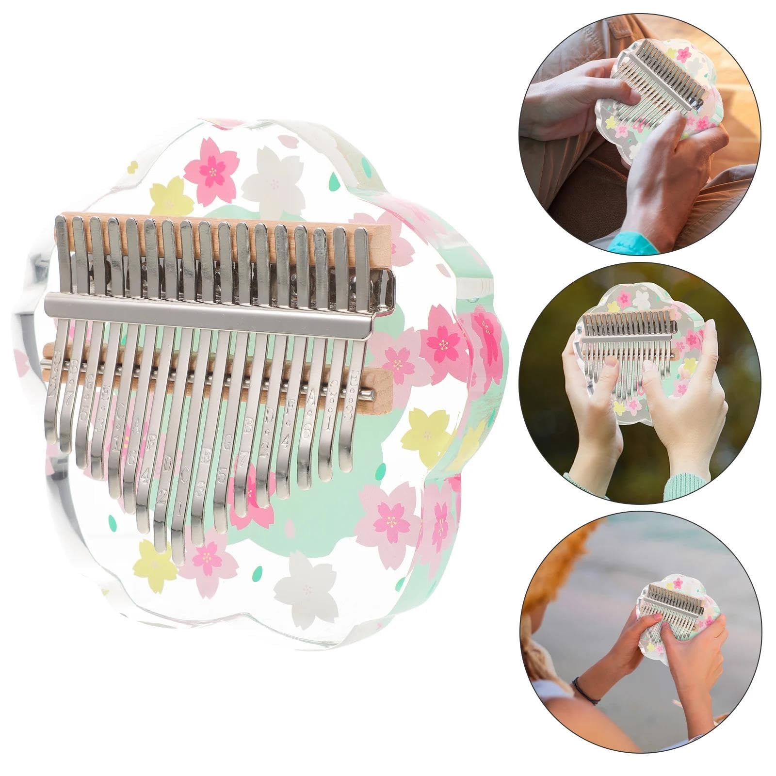 Kalimba 17 Klawiszowy Zielony Instrument Kalimba Mini Wykonany Z Drewna Akrylu I Metalu