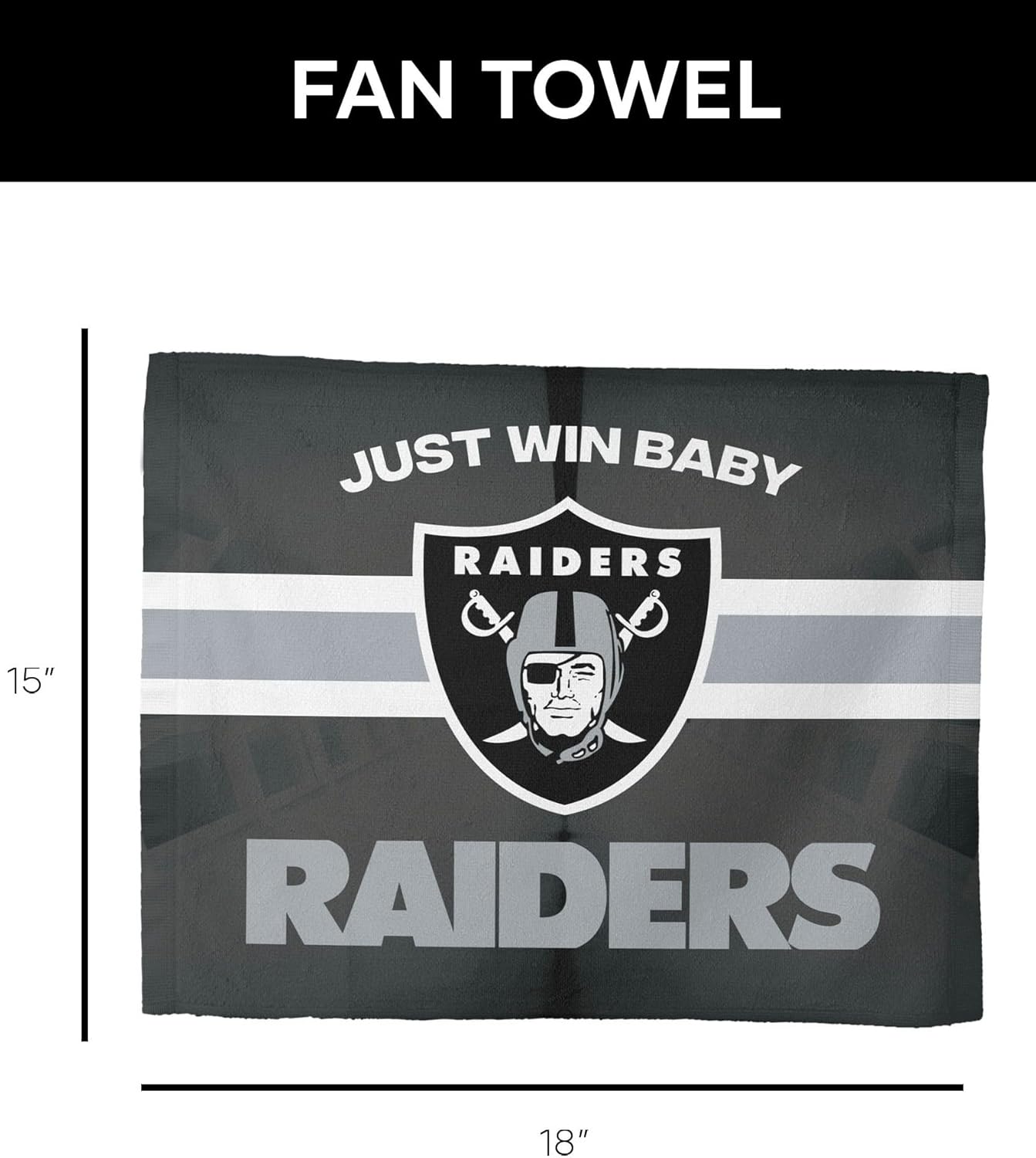 Northwest Las Vegas Raiders NFL Team Arch Slogan Rally Towel, 15 x 18 inches - Image 5