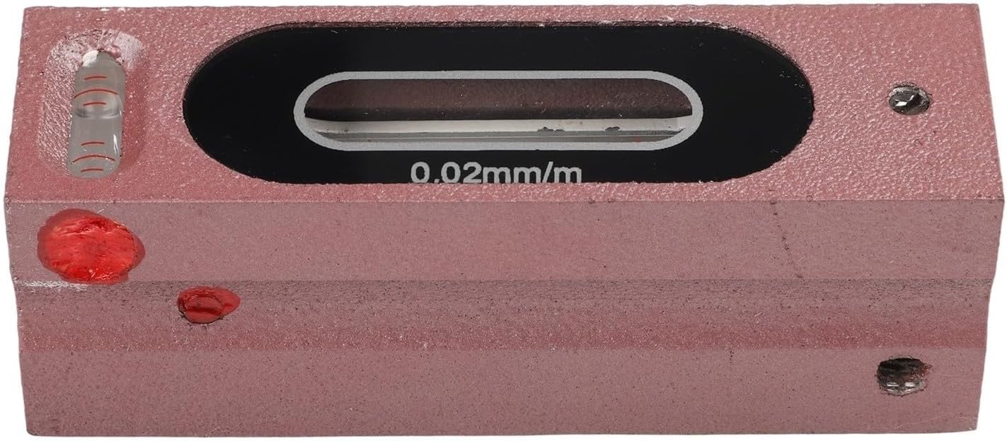 Steel Bar Type For Spirit Level 0.02mm/m Resolution Heavy Duty V-Groove Base 100/150/200mm Precision Measuring Tool With Wooden Case(100MM)