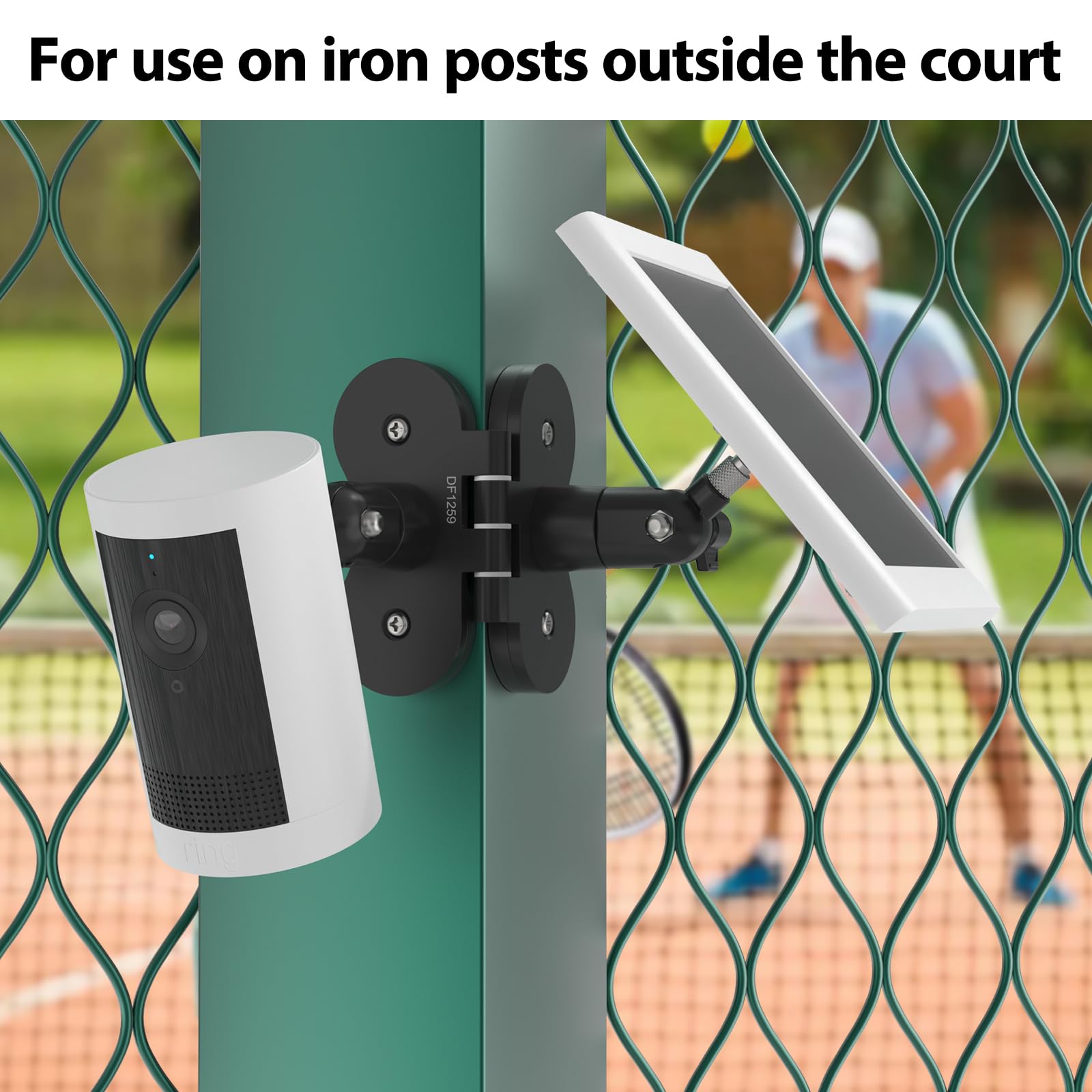 Soporte de pared magnético 2 en 1 compatible con Rin g Stick Up Cam/Spotlight Cam, Blink, Eufy, Arlo, Reolink y panel solar, accesorio de soporte magnético fuerte ajustable, negro