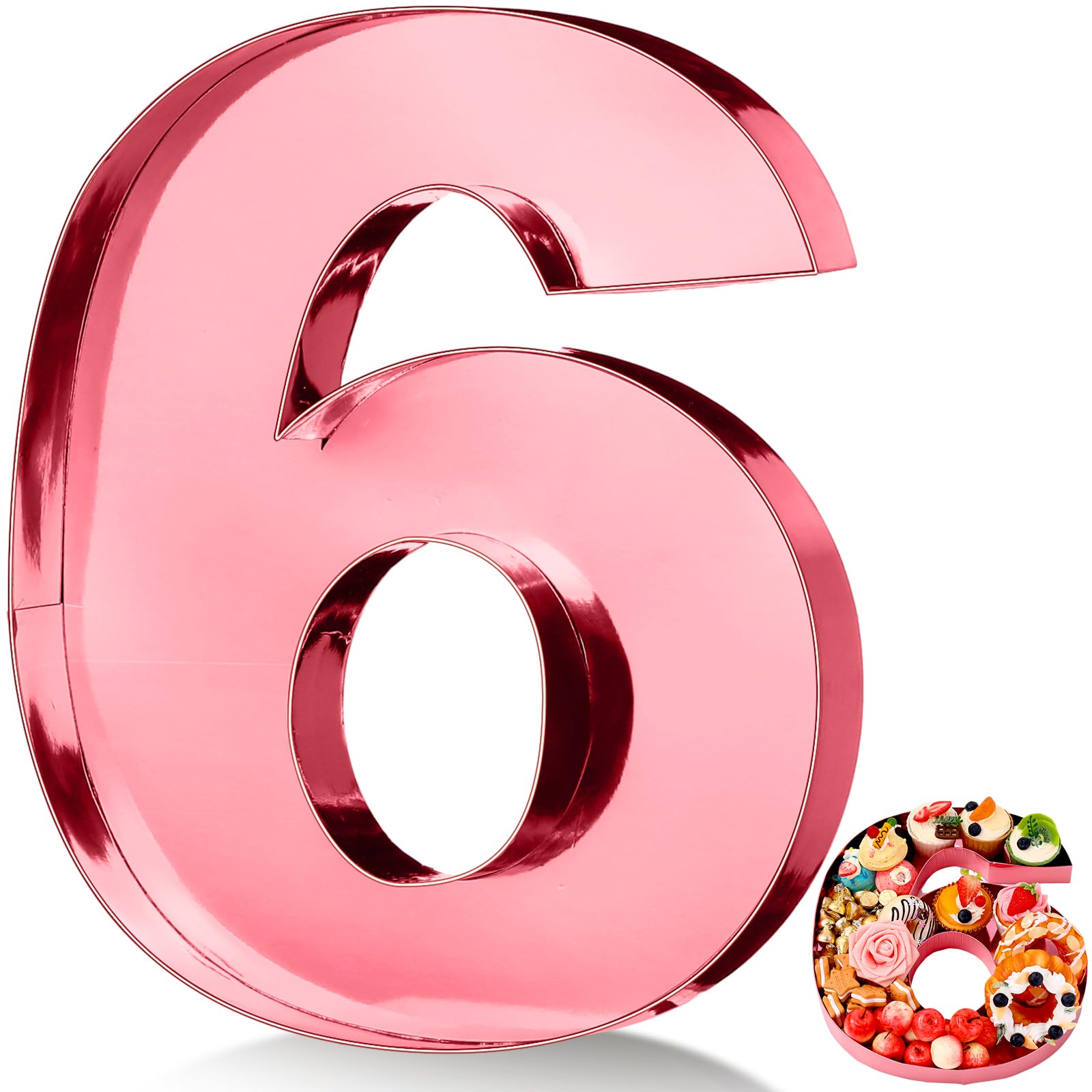 Mifoci 13.7" 2026 Cardboard Number for Charcuterie Graduation Photo Booth Props Birthday Party Anniversary Fillable Paper Mache Cupcake Chocolate