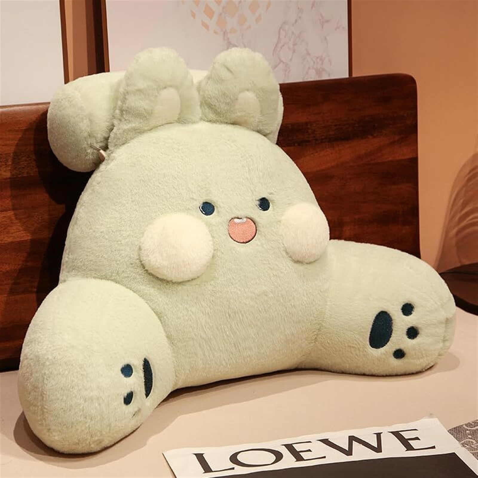 MYXJX back support cushion, Pillow Cartoon Plush Back Support Cushion For Sofa Chair Backrest Waist(Green Rabbit,70 * 55cm)