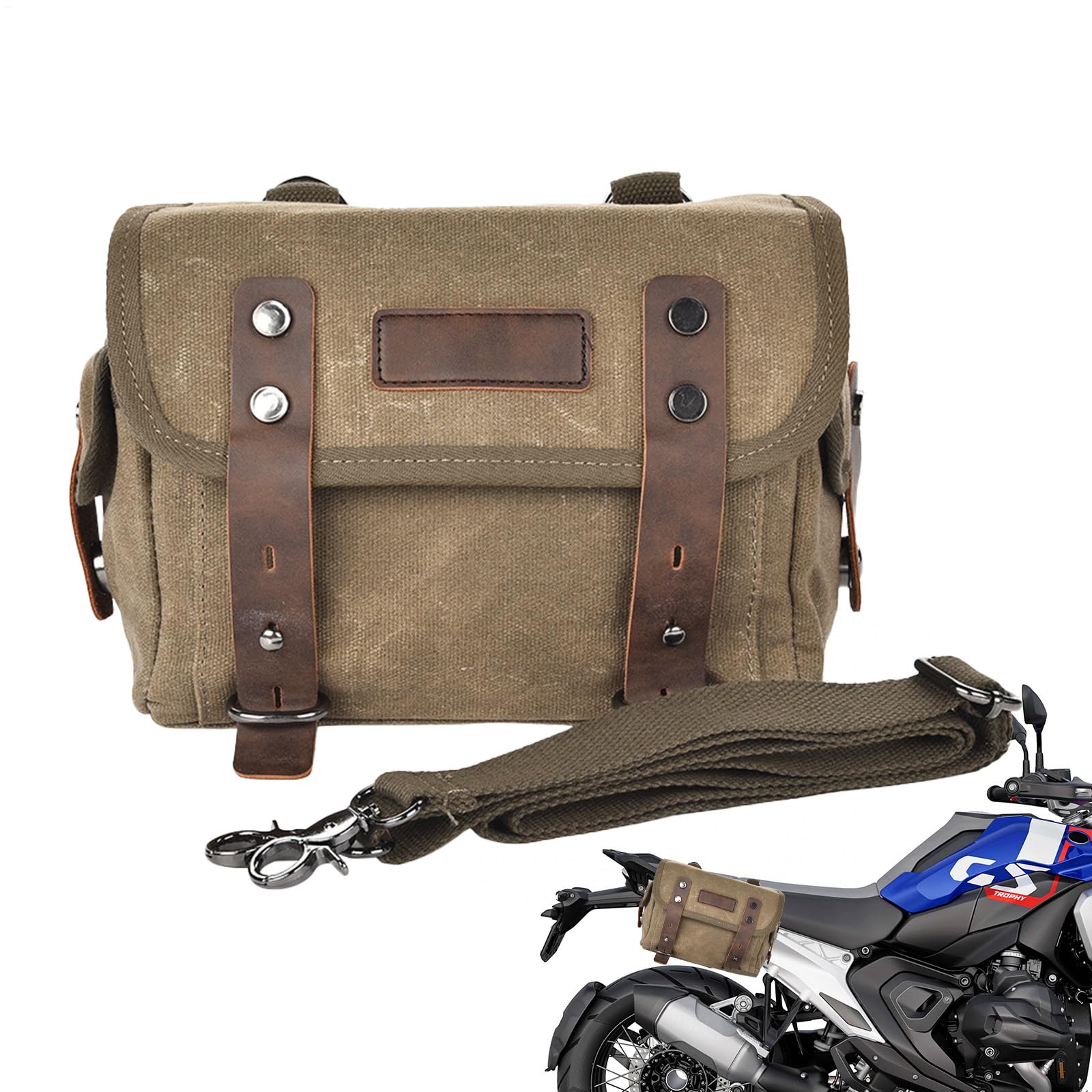 Motorradtasche - Vintage Canvas Seitentaschen, wasserdichte Doppelsatteltaschen, Hinterrad-Geschwindigkeitspaket für Reiter, aufrollbare Hecktasche | Allwetter-Reisetasche für Motorradreisen, Traje