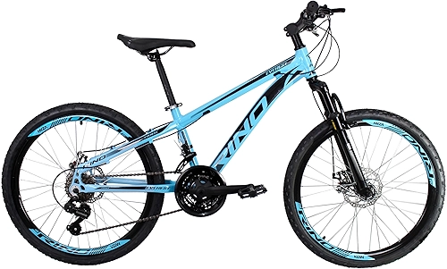 Bicicleta Aro 24 Rino Everest 21v Freio A Disco Câmbios Shimano - Azul Bebe