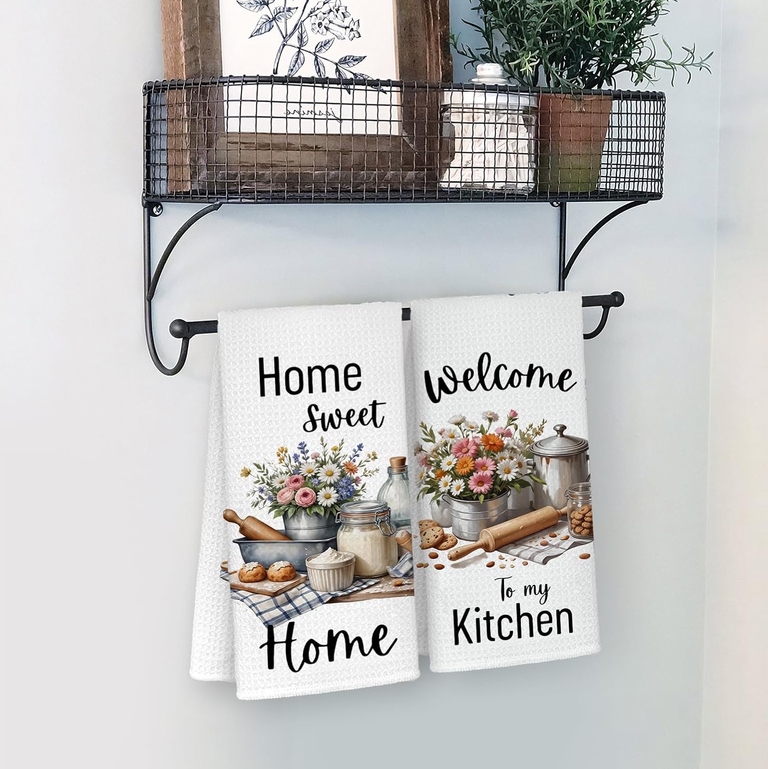 Funny Kitchen Towels, New House Housewarming Gifts Dish Tea Towels for Kitchen Decor, Home Sweet Home Decorative Hand Towels, Hostess Host Gifts, 16x24 Inch Set of 2 - Image 5