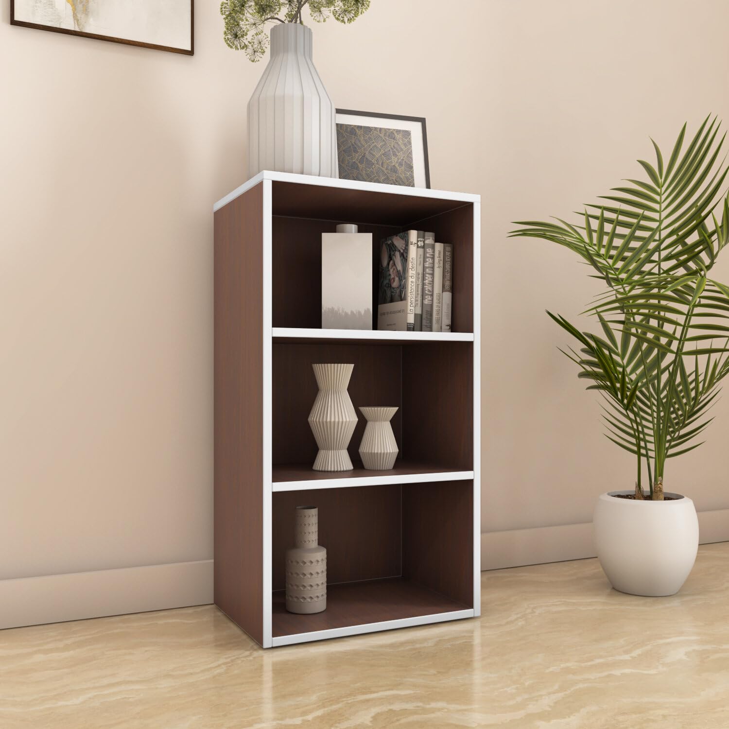 Nilkamal Halo 3 Tier Engineered Wood Free Standing Book Shelf