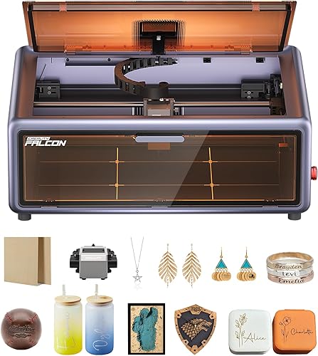 Creality Falcon - Grabador láser A1 de 10 W, salida potente de 80,000 mW, totalmente cerrado, velocidad de 23.622 ins, posicionamiento automático de