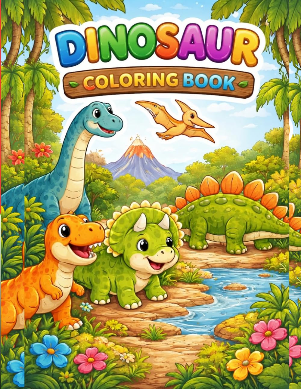 Dinosaur Coloring Book for Kids: Fun and Easy Dinosaur Coloring Pages for Toddlers and Preschoolers | Cute Dino Coloring Book