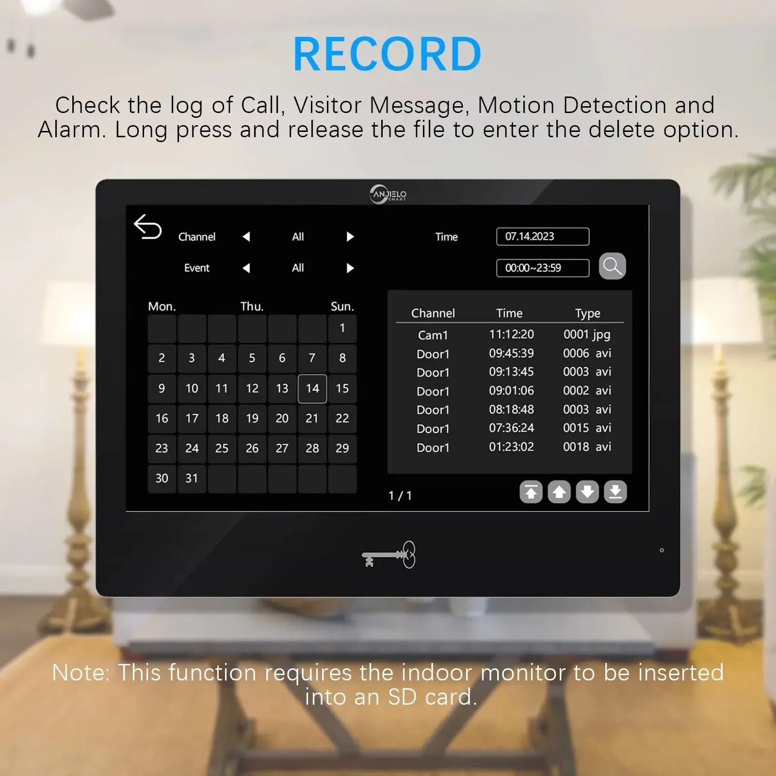 Videocitofono con schermo touch screen da 10 pollici (nero), videocamera per campanello HD 1080p (nero), audio a 2 vie, visione notturna, rilevamento del movimento, videocitofono, videocitofono (1