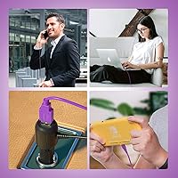 Vista 7 de ECHZOVE Cable morado compatible con Nintendo Switch y Switch modelo OLED, accesorios morados para Switch lite