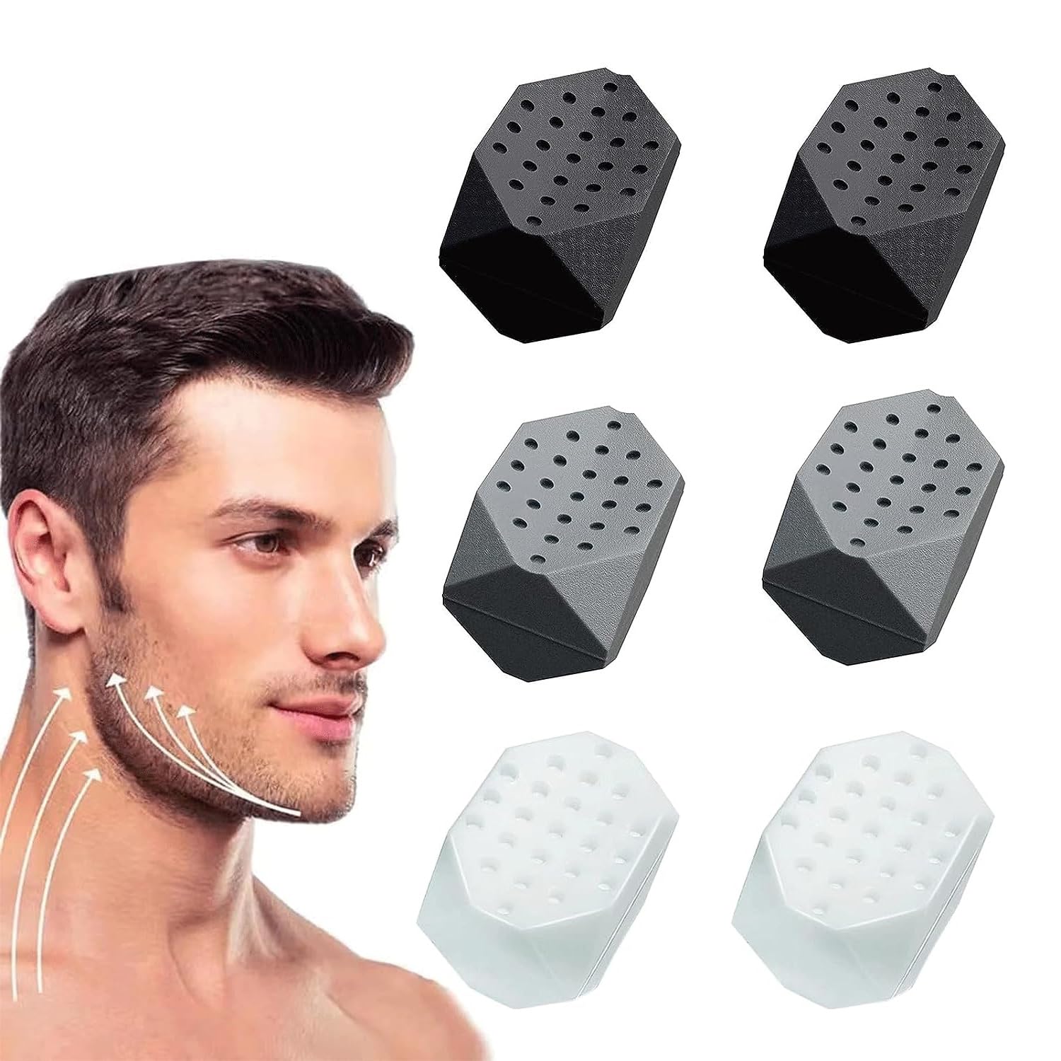 Wawasia 6PCS Jawline Exerciser, Neck and Face Exerciser for Men and Women, Lose Face Fat, double chin eliminator help you younger and healthier