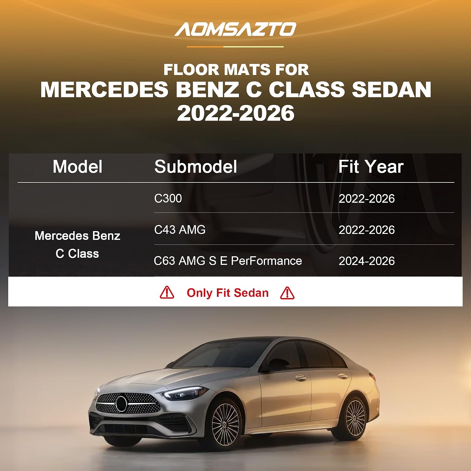 Floor Mats & Cargo Liner for Mercedes-Benz C-Class Sedan 2022-2026 image 2