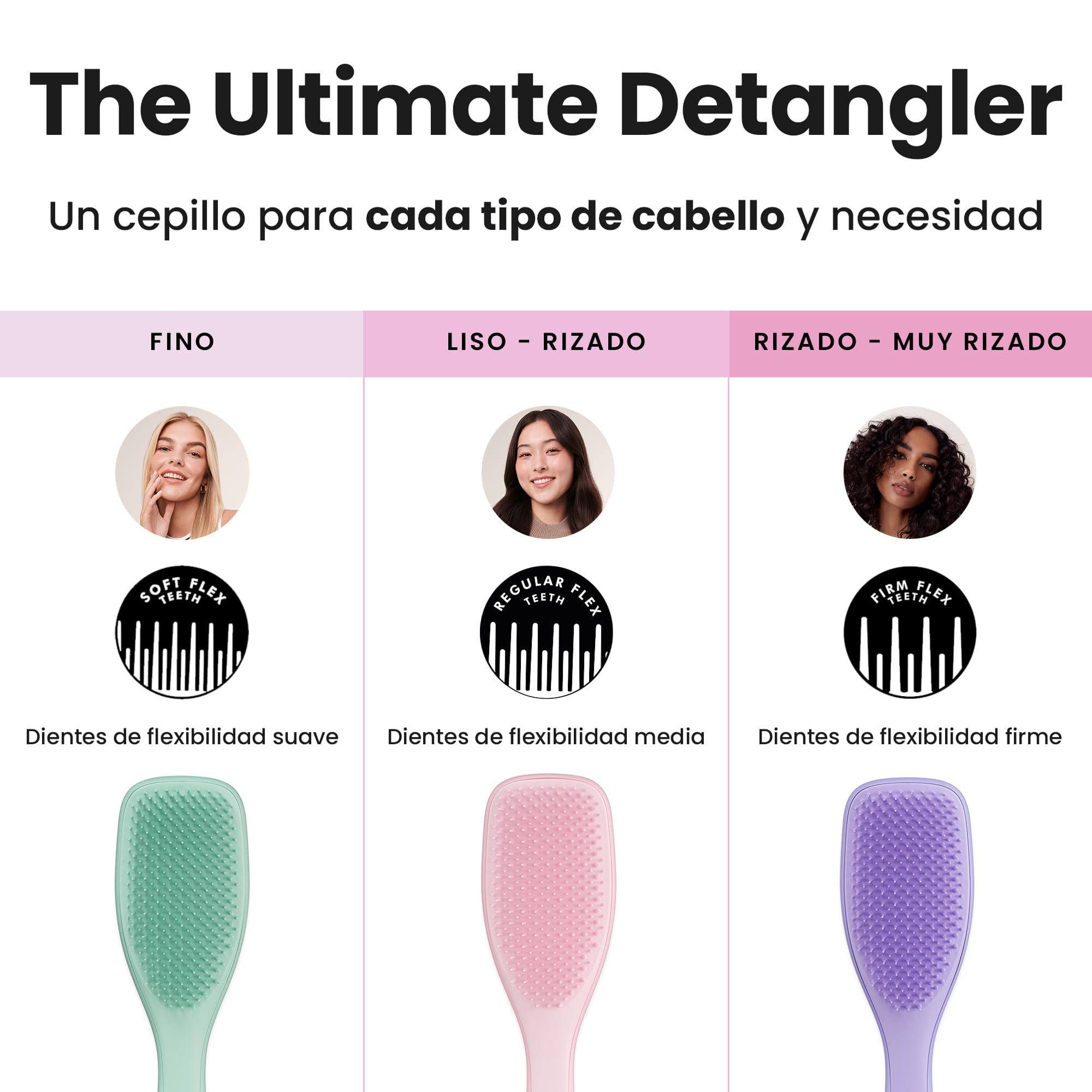 Tangle Teezer Fine and Fragile Ultimate Detangler Hairbrush - Cepillo Desenredante Cabello Teñido, Fino y Frágil - Púas Suaves y Flexibles de Doble Altura - Menos Rotura y Sin Tirones - Verde Azulado