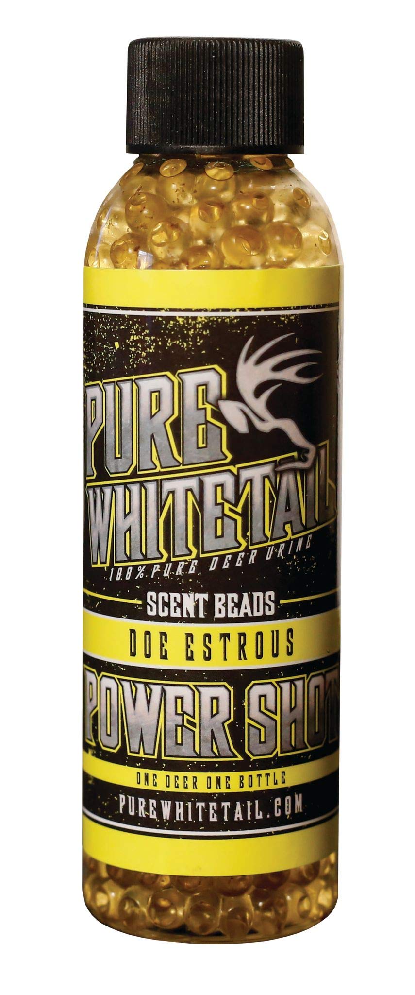 Pure Whitetail | Power Shot Estrous Doe Scent | Time Releasing Scent Beads | Fresh 100% Pure Estrous Urine from One Doe in Heat | Mock Scrape Scent | 4 oz Bottle