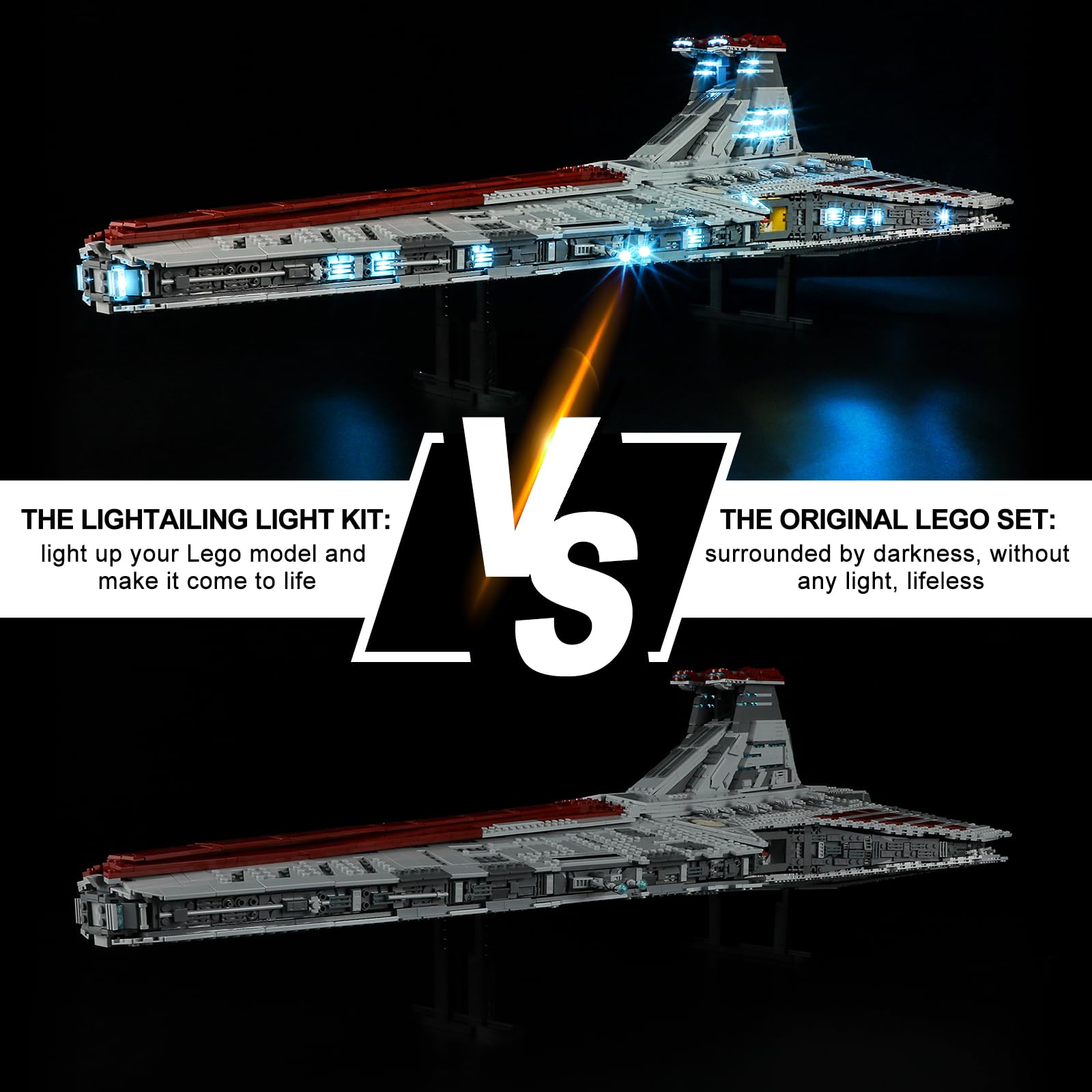 LIGHTAILING Kit di Illuminazione a Led per 75367 Incrociatore d’attacco della Repubblica classe Venator Modello - Set di luci a LED compatibile con il modello (modèle non inclus)