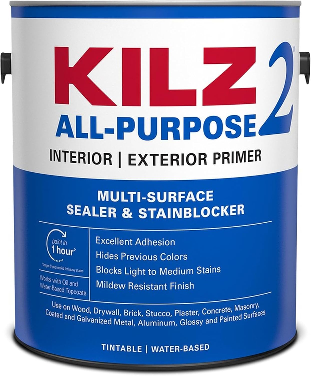 Kilz 2 All-Purpose Latex Interior/Exterior Primer 1 Gallon Water-Based Sealer