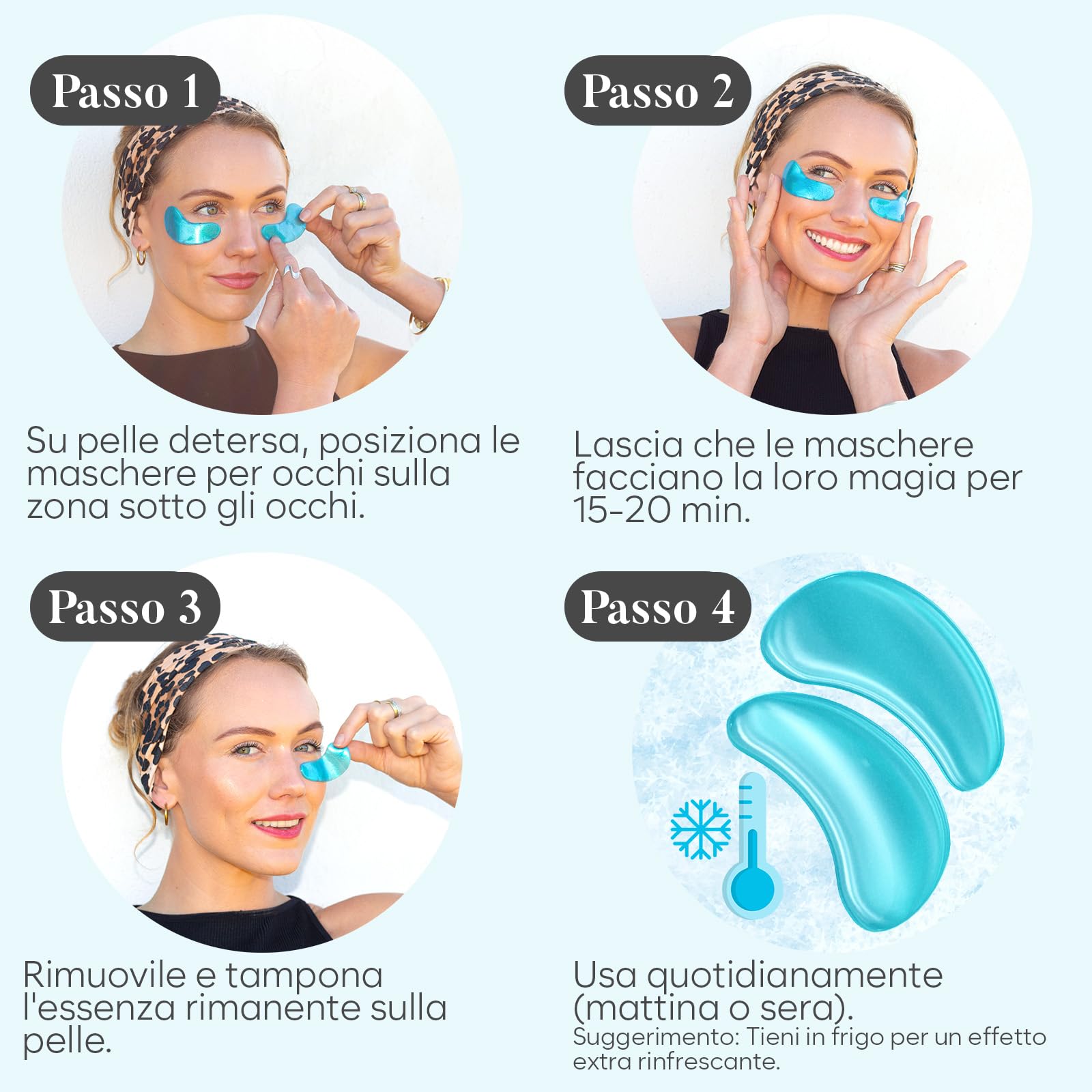 AURAE Patch Occhi (30 paia, mix varietà) – Patch Occhiaie e Borse con Niacinamide + Acido Ialuronico, Effetto Rinfrescante, Idratazione Intensa, Ideali Mattina/Notte