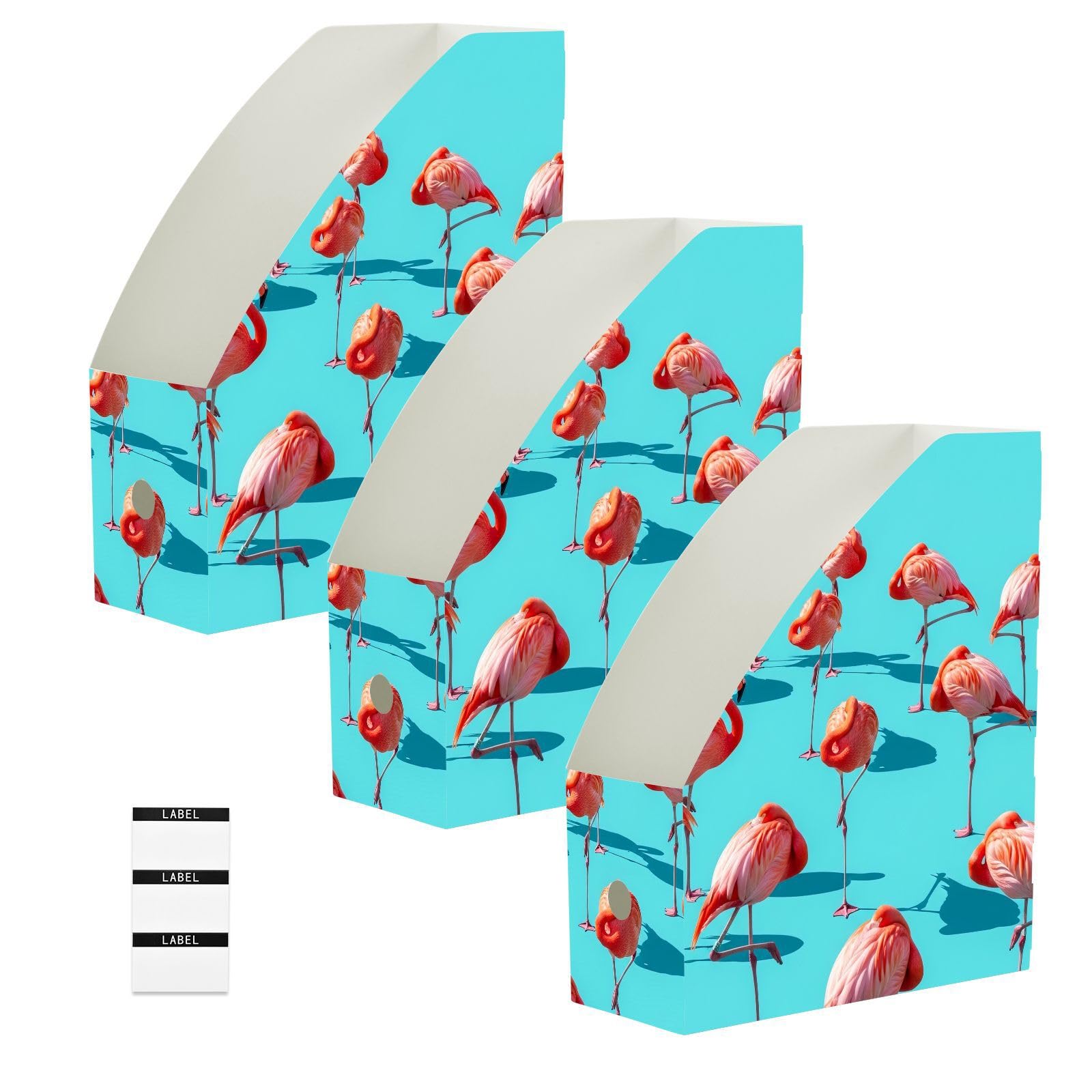 Zeitschriftensammler, niedlicher Flamingo, Türkis, glattes Polypropylen