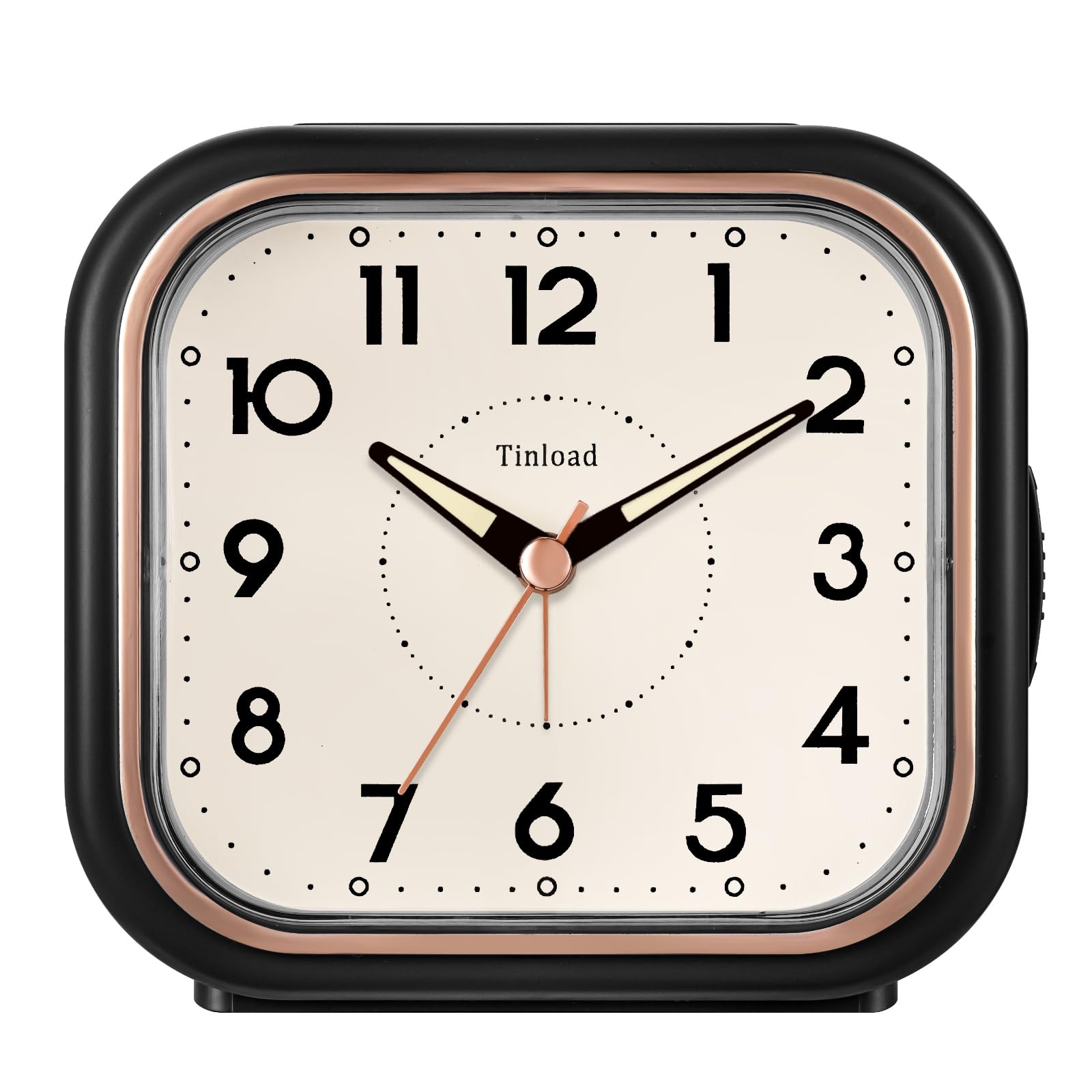 Tinload 4 5 Vintage Retro Analog Alarm Clock Super Silent Non Ticking Clock with Manual Light Snooze Battery