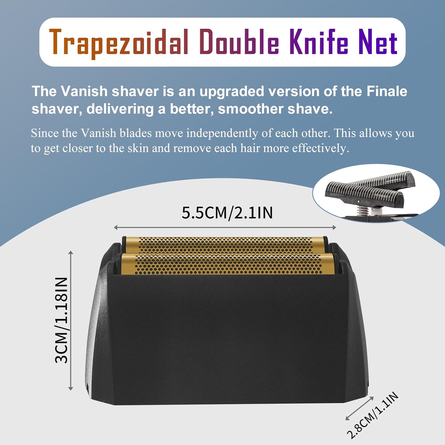 2 Pack Shaver Replacement foil Compatible with Wahl 5 Star Series Vanish Shaver 8173-700,Black - Image 2