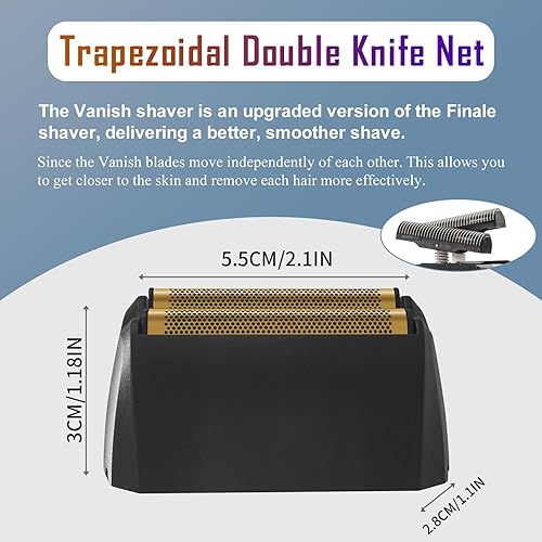 Miniatura 2 de Paquete de 2 láminas de repuesto para afeitadora compatible con la afeitadora Wahl 5 Star Series Vanish 8173-700, color negro
