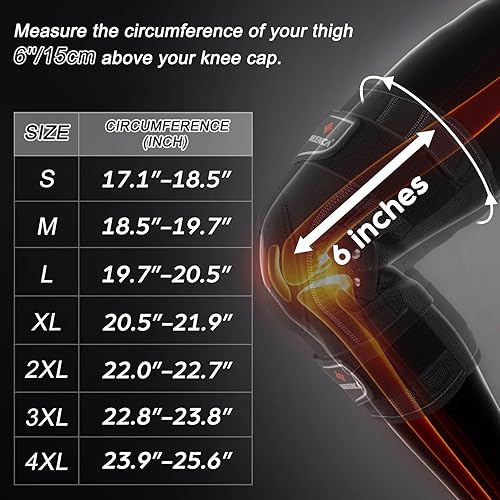 Miniatura 5 de NEENCA Rodillera profesional para dolor de rodilla, soporte de rodilla con bisagras con estabilizadores laterales dobles extraíbles, fuerte