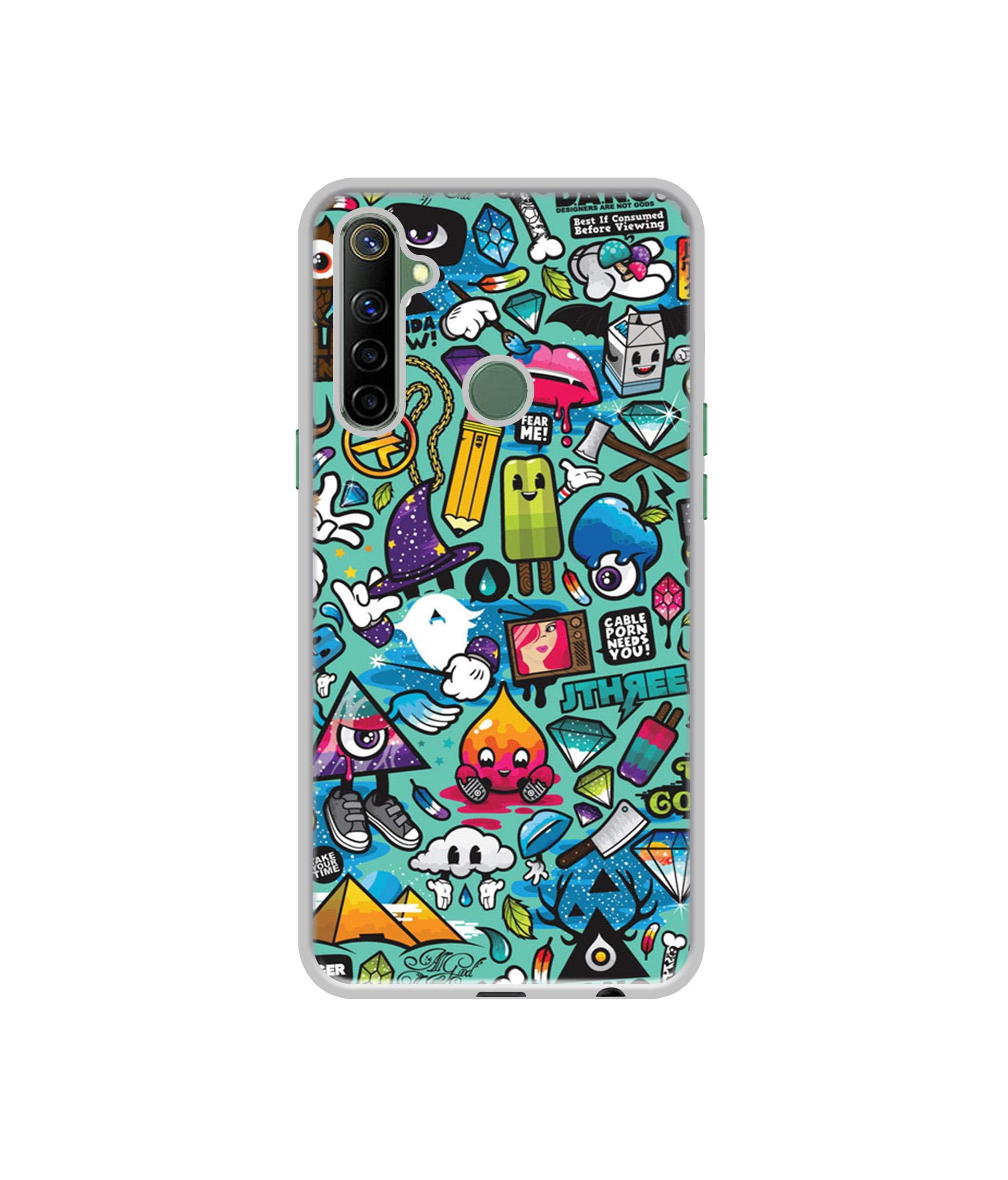 Casotec Crazy Design Printed Silicon Soft TPU Back Case Cover for Realme 5 / Realme 5s / Realme 5i / Narzo 10