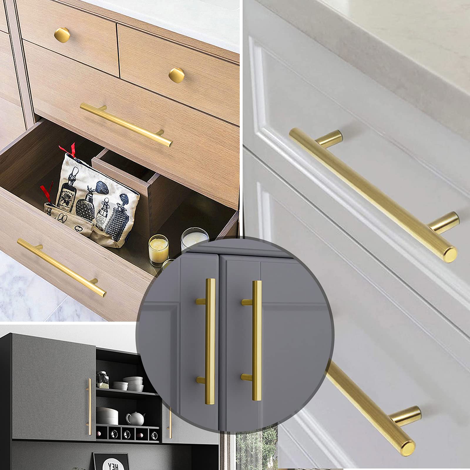 CZC HOME 5 Pack 6.4 Inch Pulls, Stainless Steel Drawer Handles