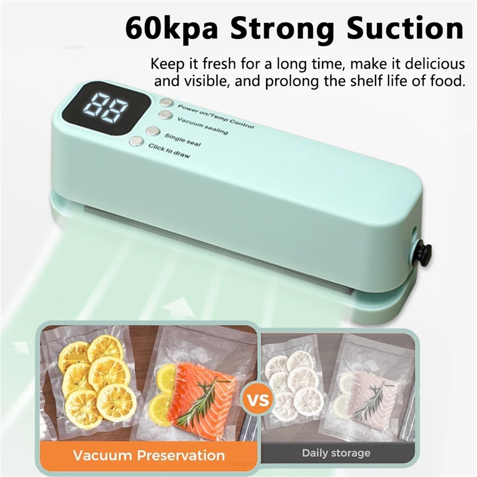 Macchina Sottovuoto, Mini Sigillatrice Sottovuoto Confezione Ricaricabile Per La Conservazione Degli Alimenti Sacchetti Di Plastica Macchina Automatica Wireless Portatile,per Verdura, Frutta, Carne