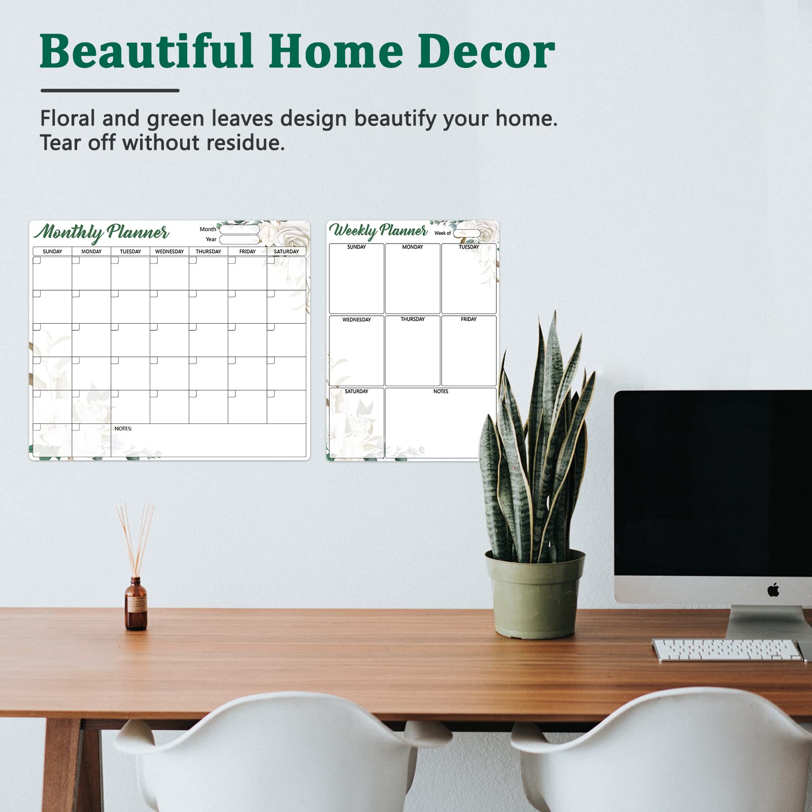 Whiteboard Calendar Weekly Monthly Planner Upgraded Self Adhesive for