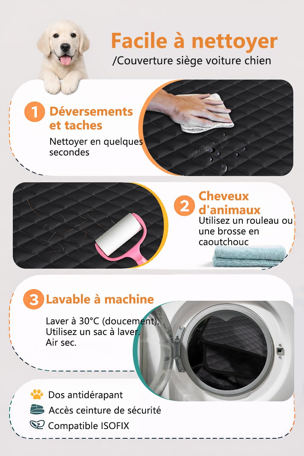 Alfheim Housse de Siège Arrière pour Chien Voiture SUV Camion, Extenseur 180Kg Renforcé, Imperméable&Anti-Rayures, Hamac Voyage Extra Large pour Chiens de Grande Taille, Facile à Installer&Nettoyer