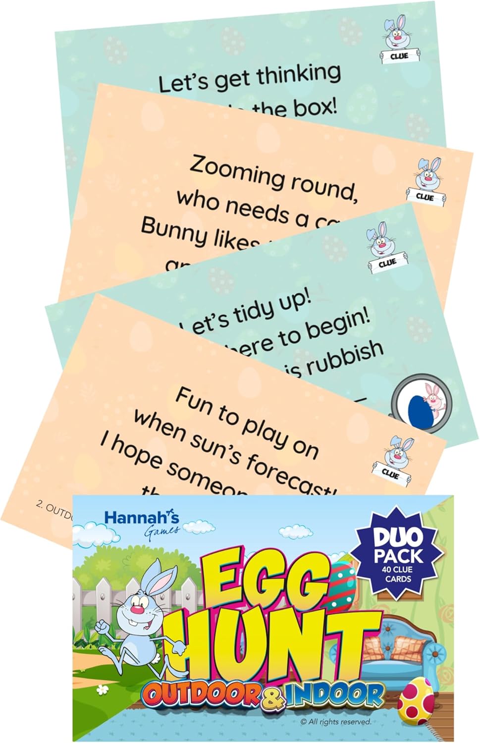 Easter Eggs Hunt Clues Game Indoor & Outdoor **DUO SAVER PACK