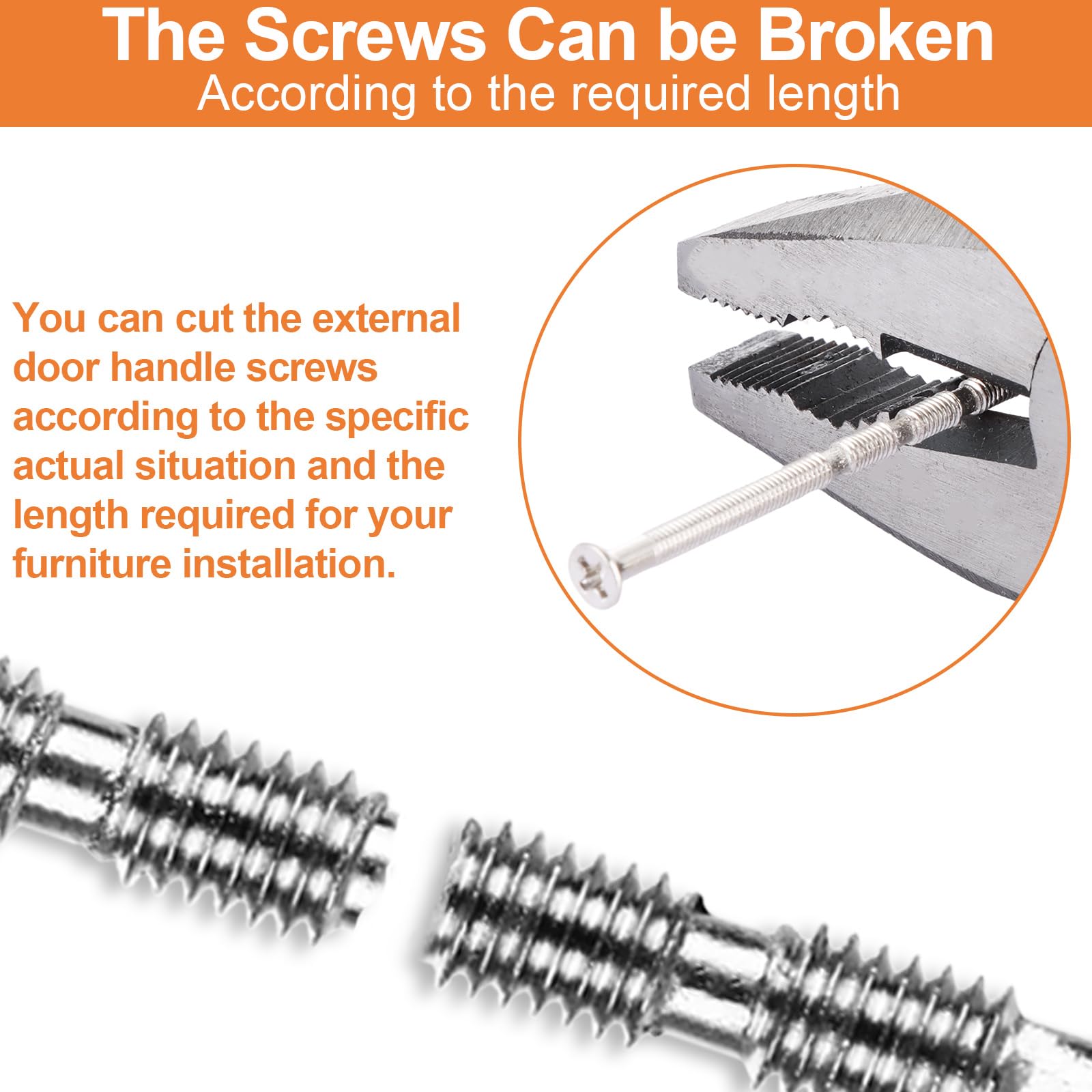 MUXHEL 100Set/200PCS Door Handle Screws M3 Door Handle Bolt Through Fixings M3 Door Handle Fixing Screws for Door Handles Cabinet Drawers - Image 4