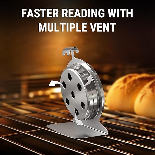 Miniatura 6 de ThermoPro Paquete de 3 termómetros de horno para horno de gas, medidor de temperatura de ahumador de 122.0-572.0 F100-600F con acero inoxidable 431,