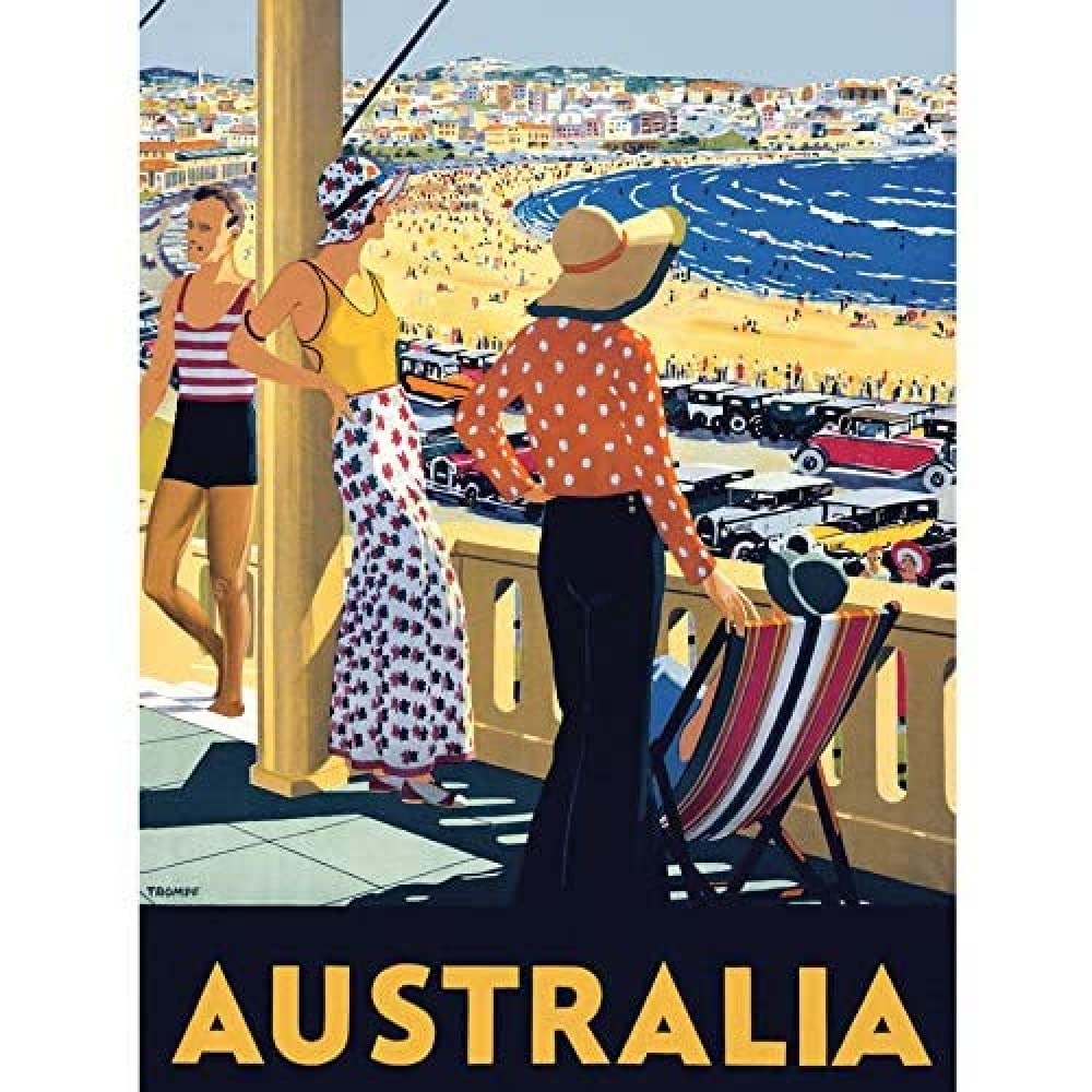 Australia Travel Bondi Beach Sea Sun Wall Art Print Framed 12x16