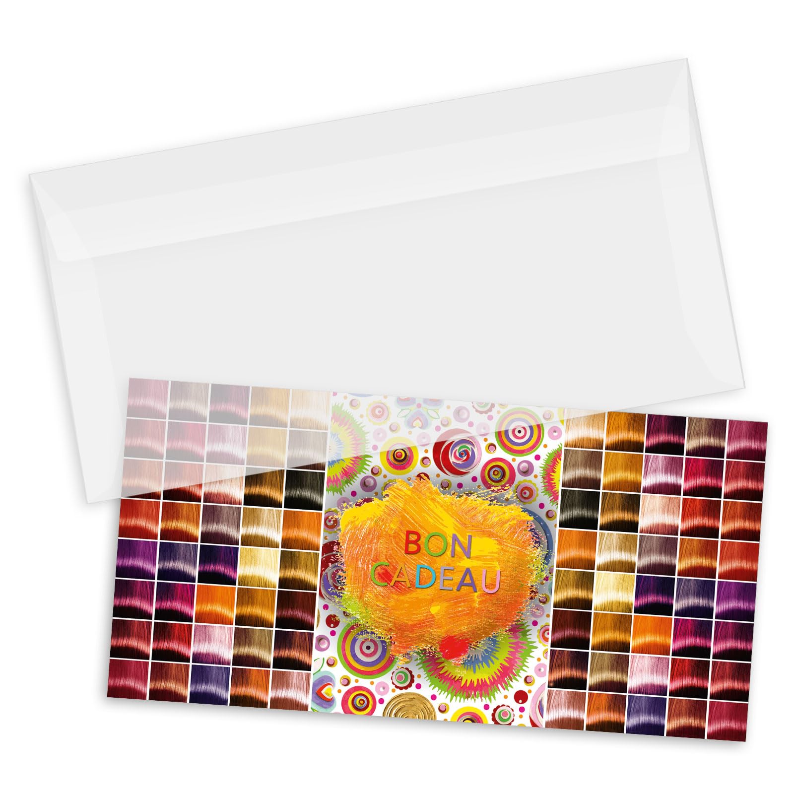POS BON. 100 formulaires pour créer vos propres bons cadeaux + enveloppe, pour des salons de coiffure. K9280F-1-100-V2