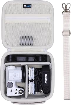 Hard Case for KODAK PIXPRO AZ528 / AZ653 / AZ405 / AZ425 / AZ255 / AZ401 / AZ252 Cameras, Canon AE-1, Panasonic LUMIX FZ80D / G85 / G100 / G7 Cameras with Small Lens, Cream Travel Camera Storage Bag