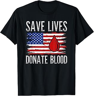 Save Lives Donate Blood Vintage US Flag Blood Donation T-Shirt